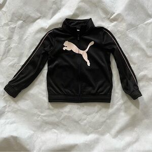 Puma Black Jacket with Pink Logo Size 4T for Girls